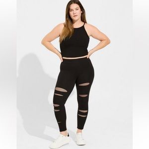 Full Waist Split Mesh Leggings